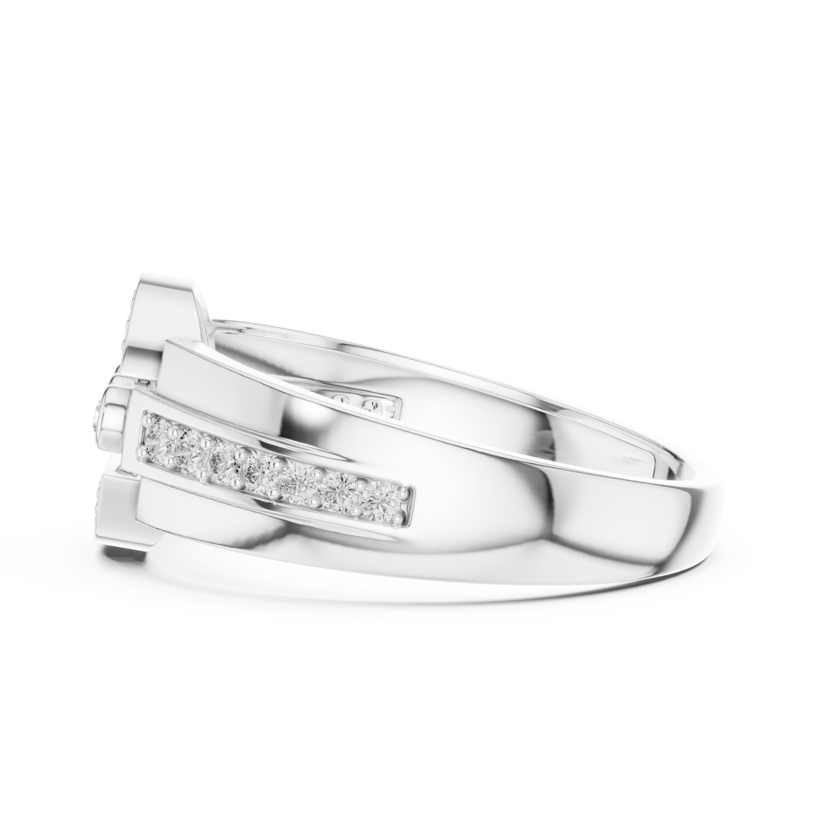  White Gold Eternal Harmony Contour Ring Side View
