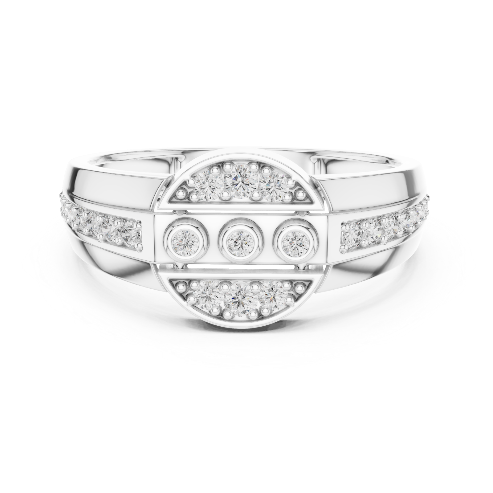  White Gold Eternal Harmony Contour Ring Front View