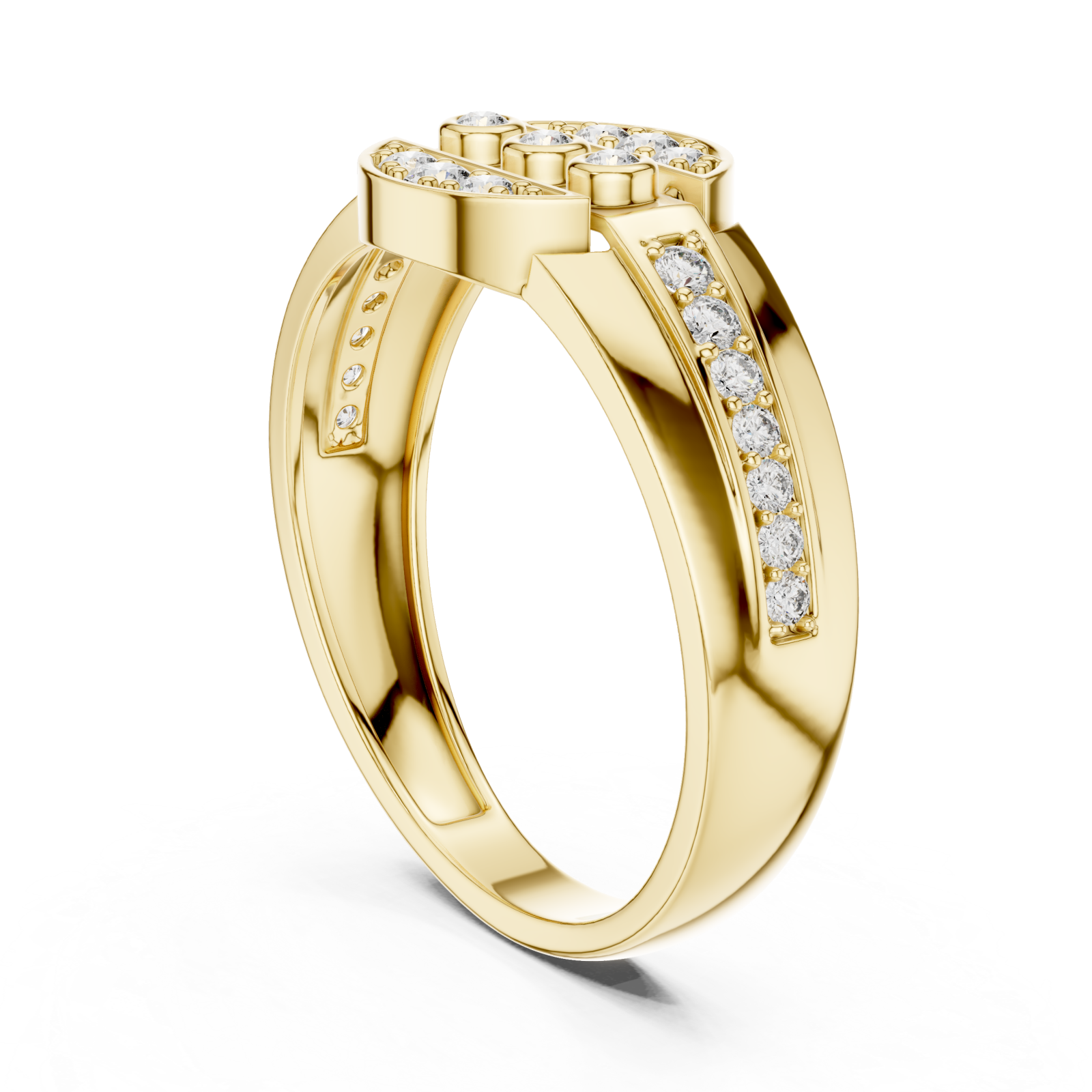  Gold Eternal Harmony Contour Ring Left View