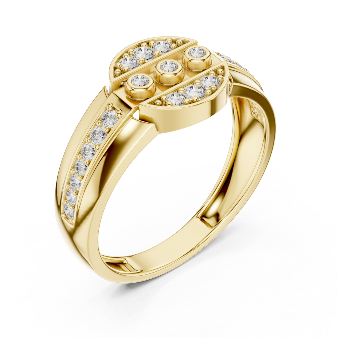 Gold Eternal Harmony Contour Ring Right View
