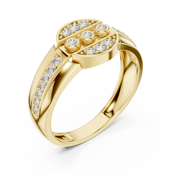 Gold Eternal Harmony Contour Ring Right View