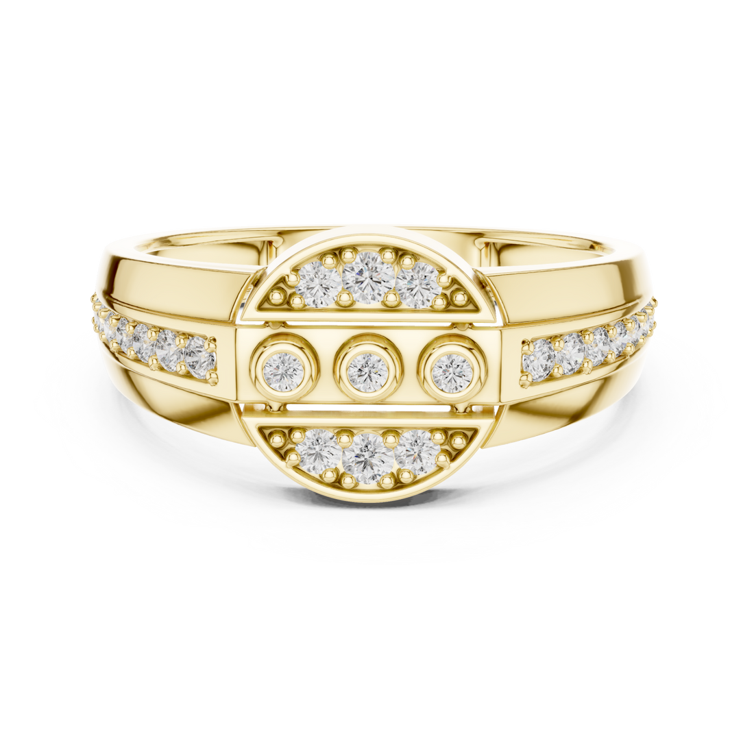 Gold Eternal Harmony Contour Ring Right View