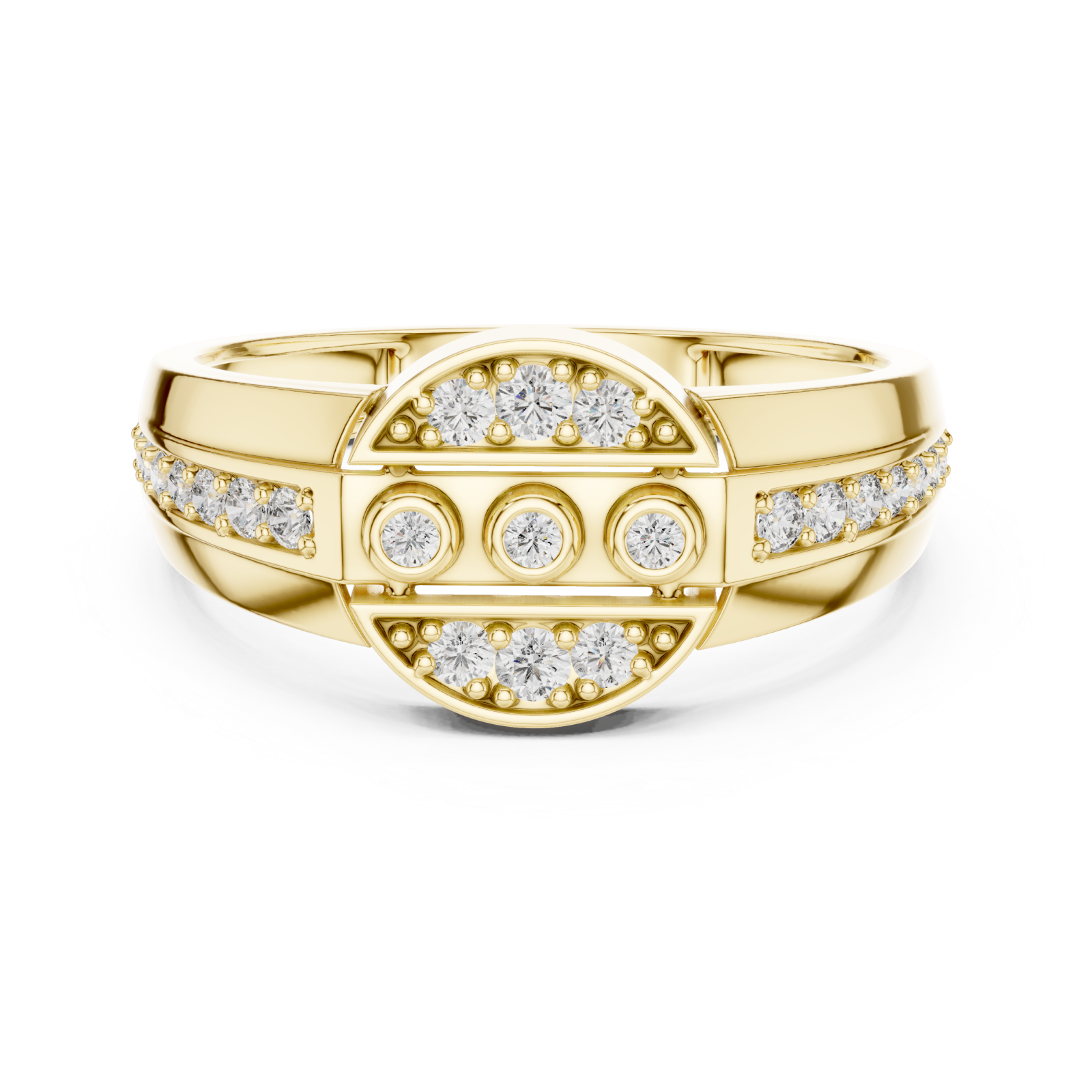  Gold Eternal Harmony Contour Ring Front View