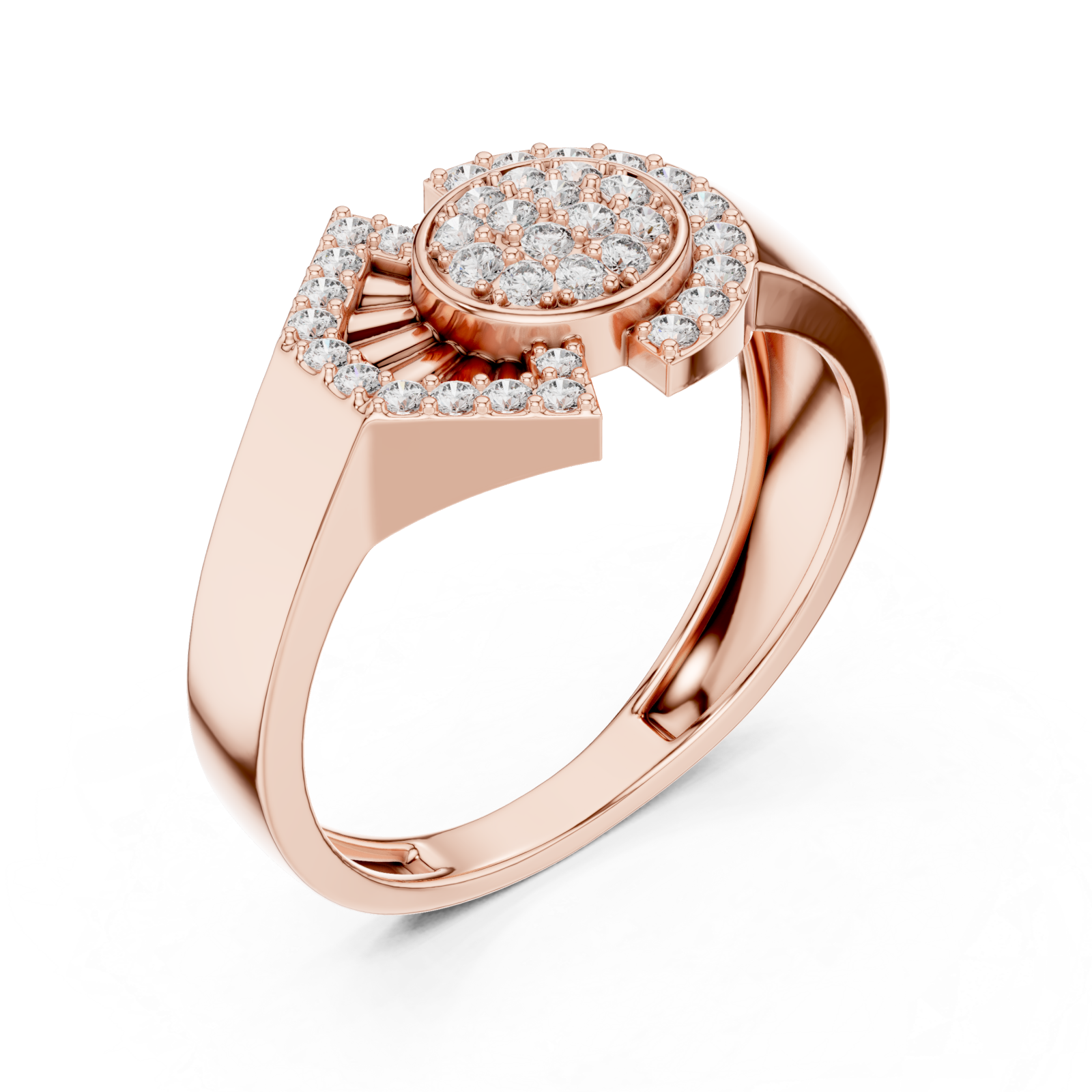  Rose Gold Pure Grace Modern Cocktail Ring Right View