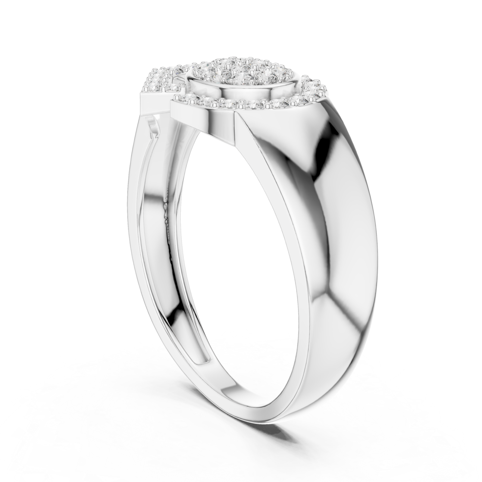  White Gold Pure Grace Modern Cocktail Ring Left View