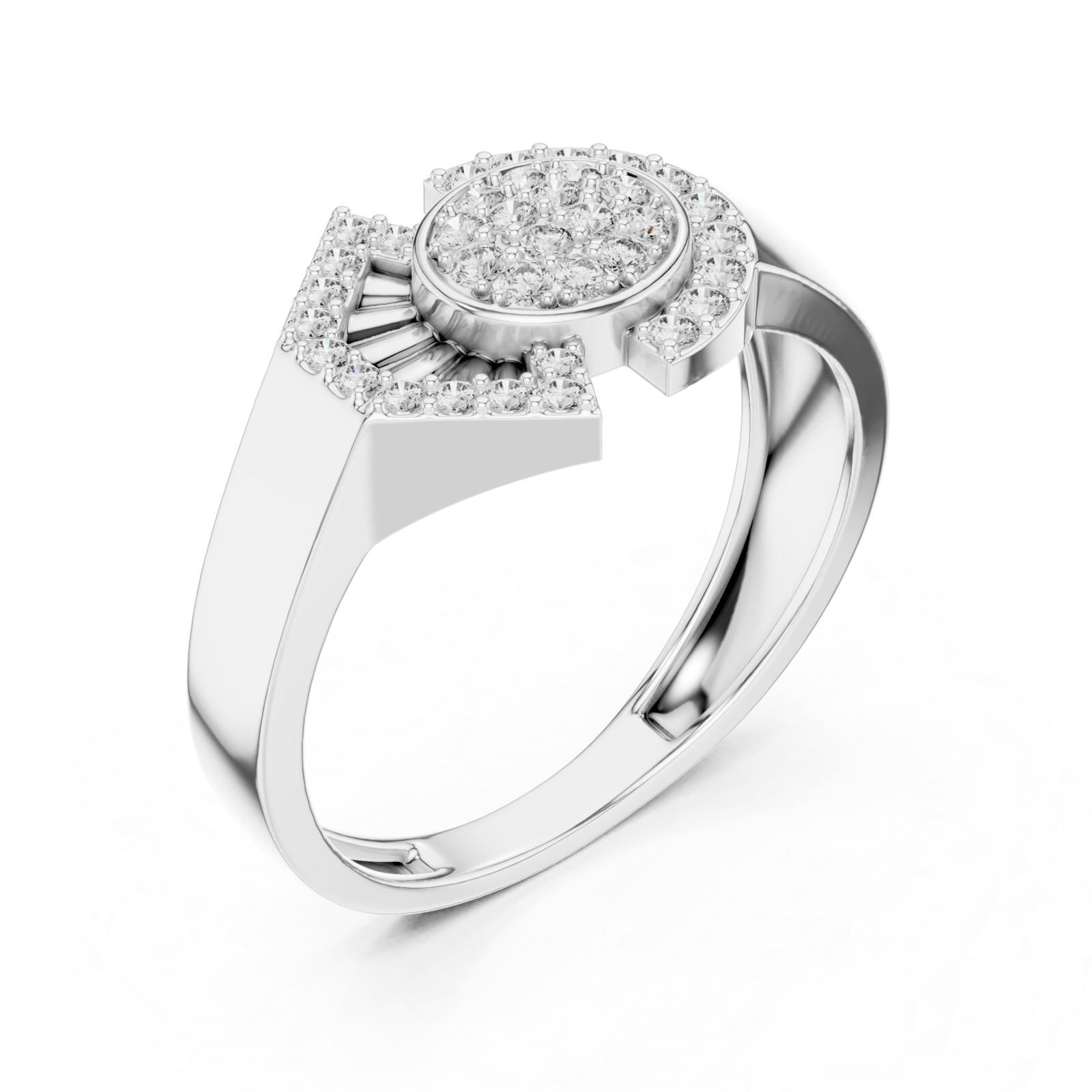  White Gold Pure Grace Modern Cocktail Ring Right View