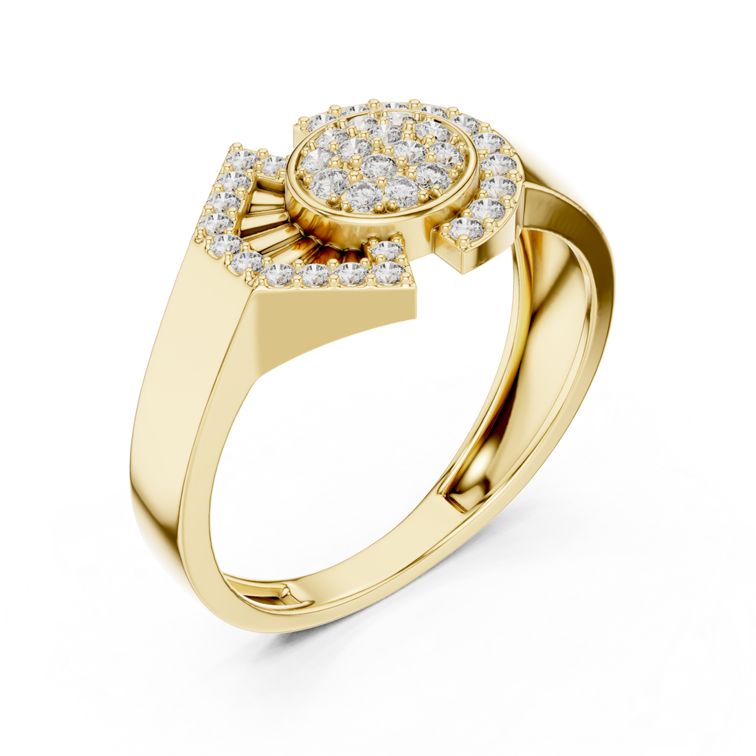 Gold Pure Grace Modern Cocktail Ring Right View