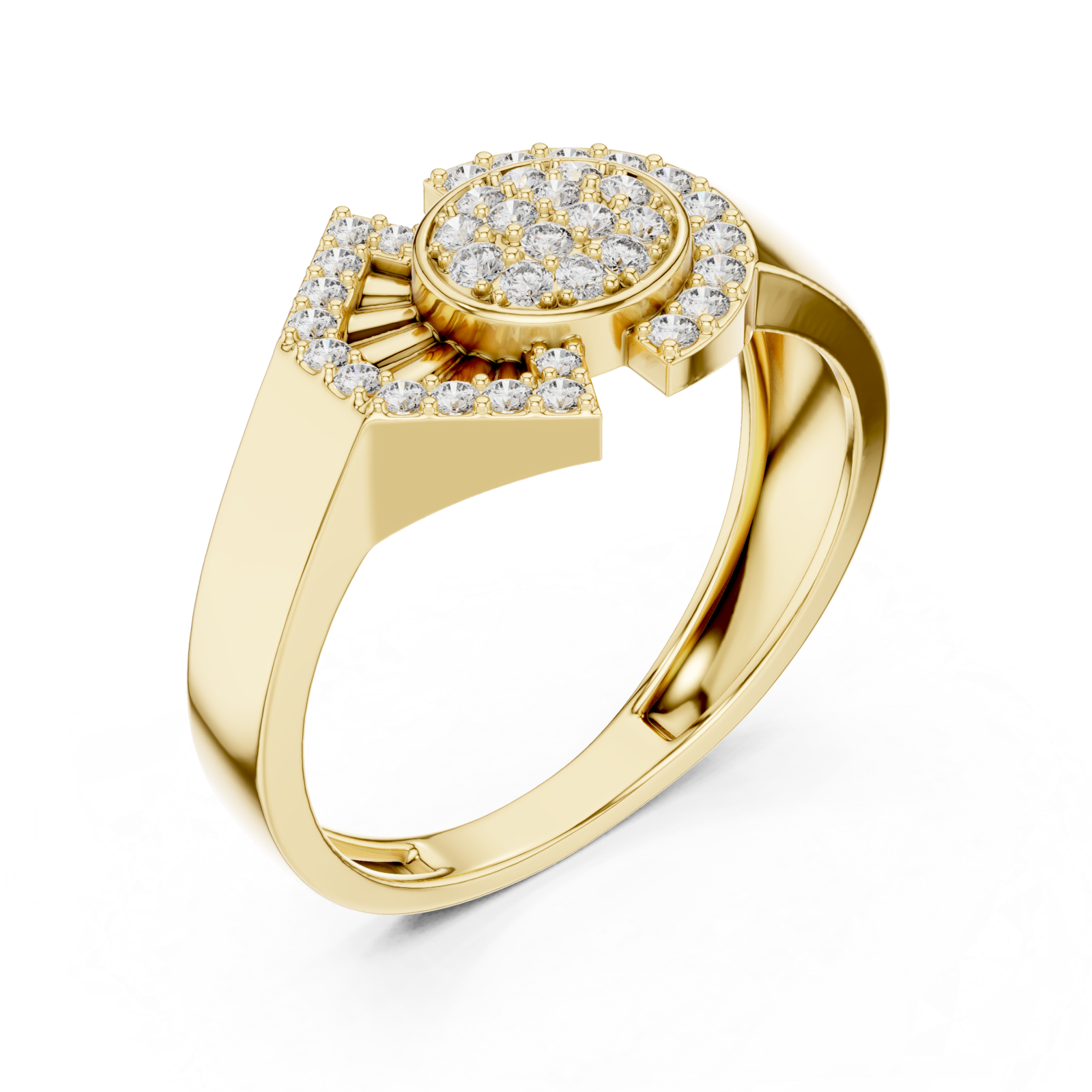Gold Pure Grace Modern Cocktail Ring Right View
