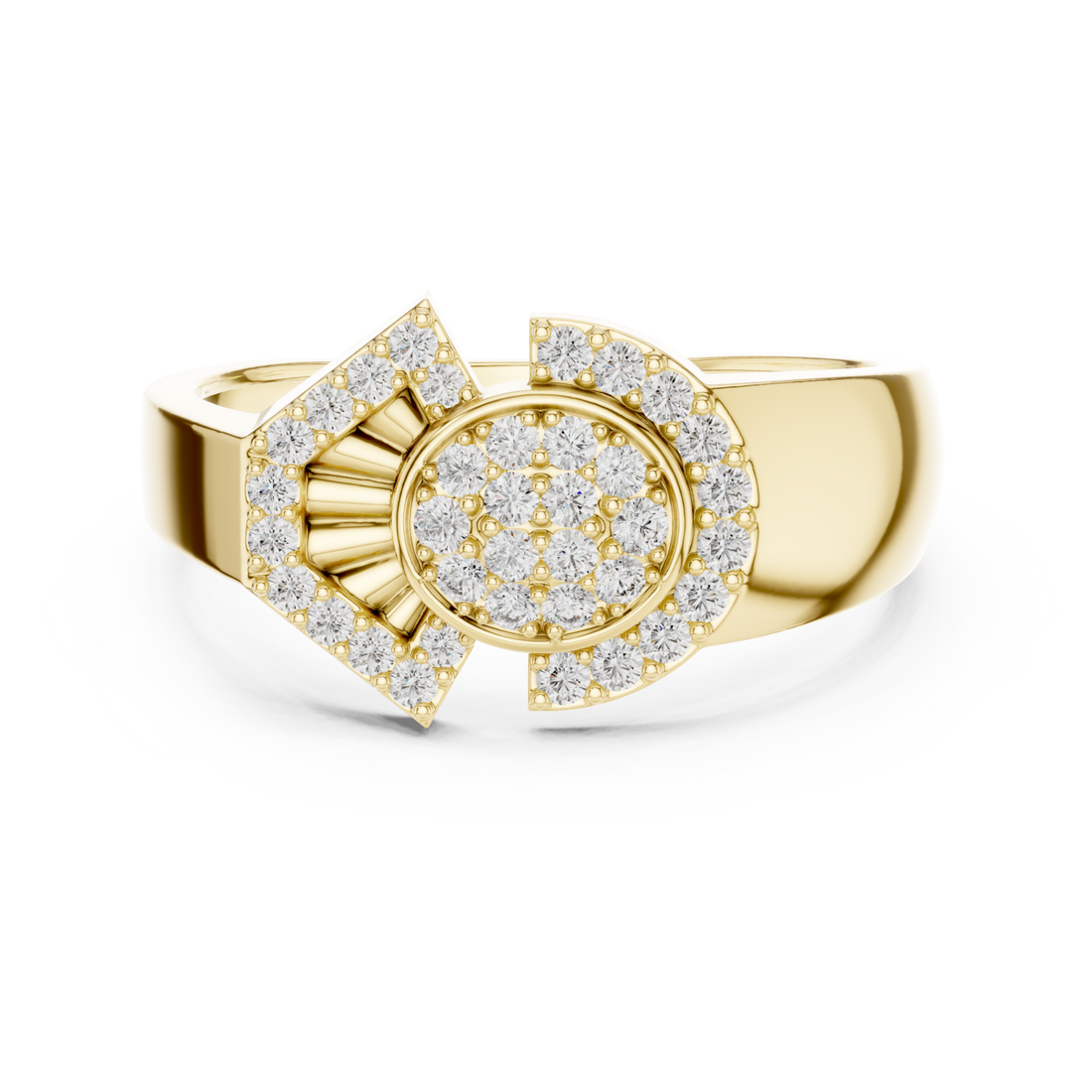 Gold Pure Grace Modern Cocktail Ring Right View
