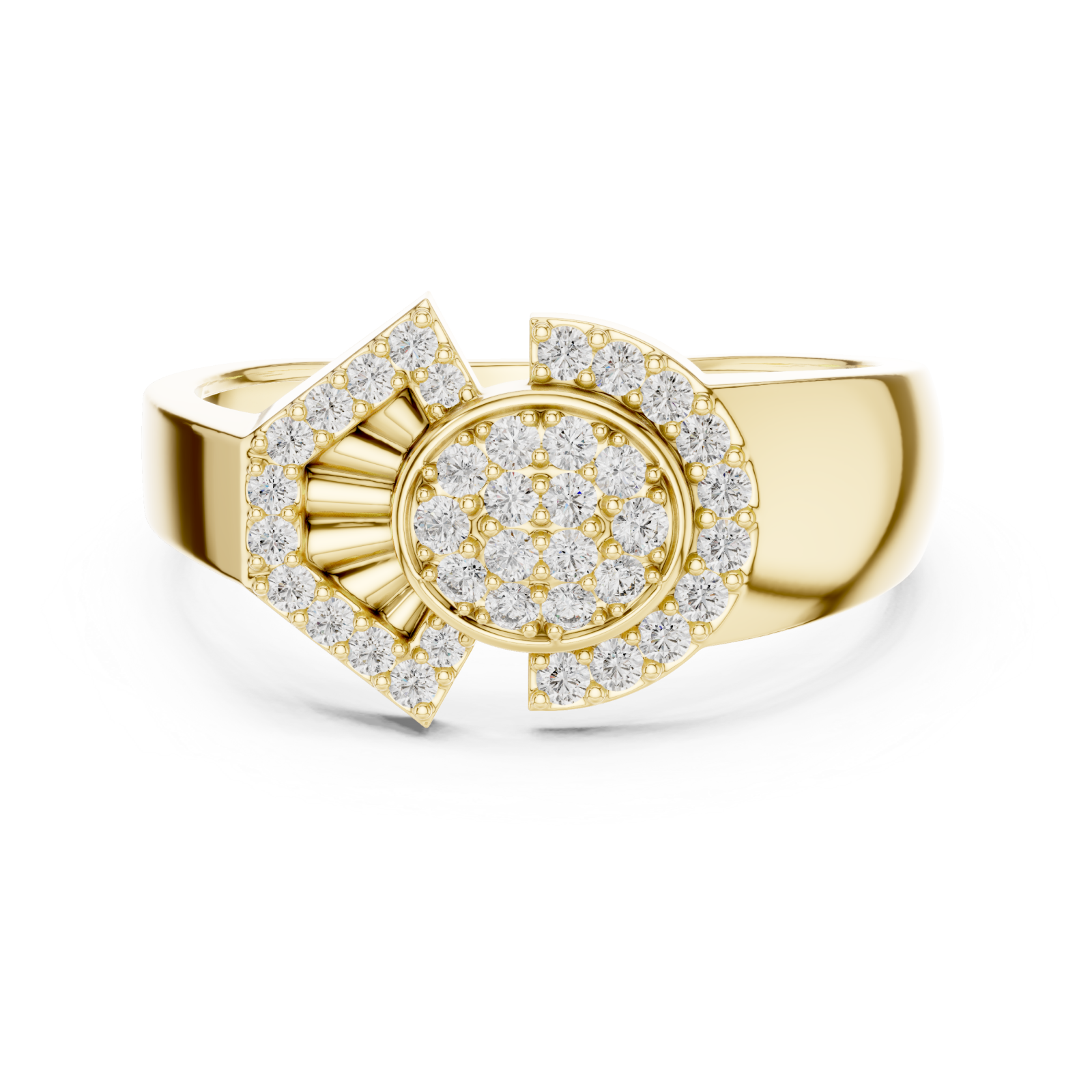  Gold Pure Grace Modern Cocktail Ring Front View
