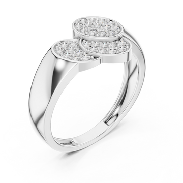  White Gold Blossom Paired Contour Statement Ring Right View