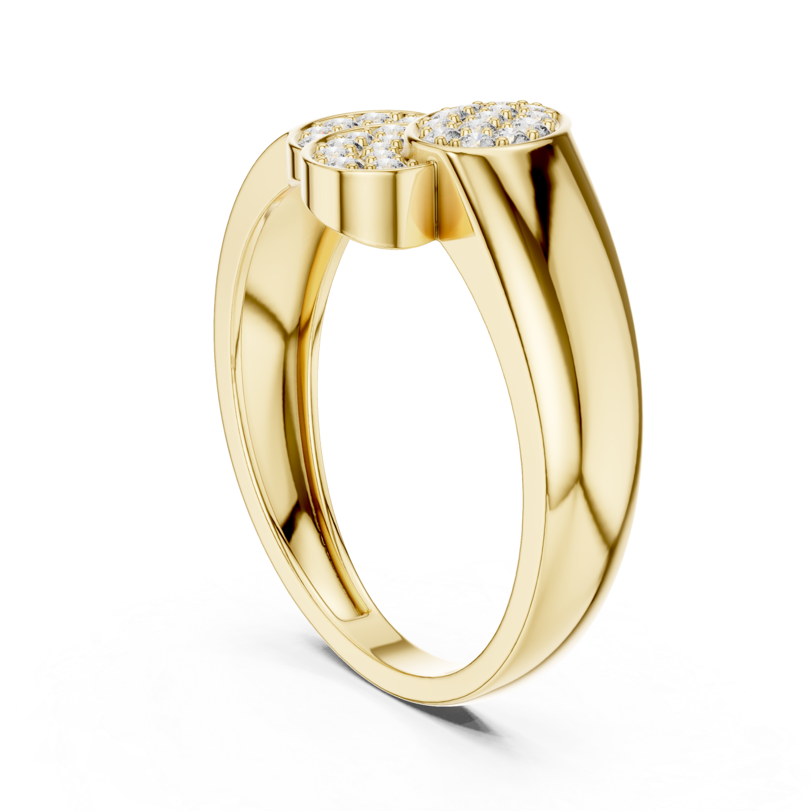  Gold Blossom Paired Contour Statement Ring Left View