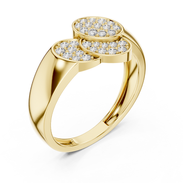 Gold Blossom Paired Contour Statement Ring Right View