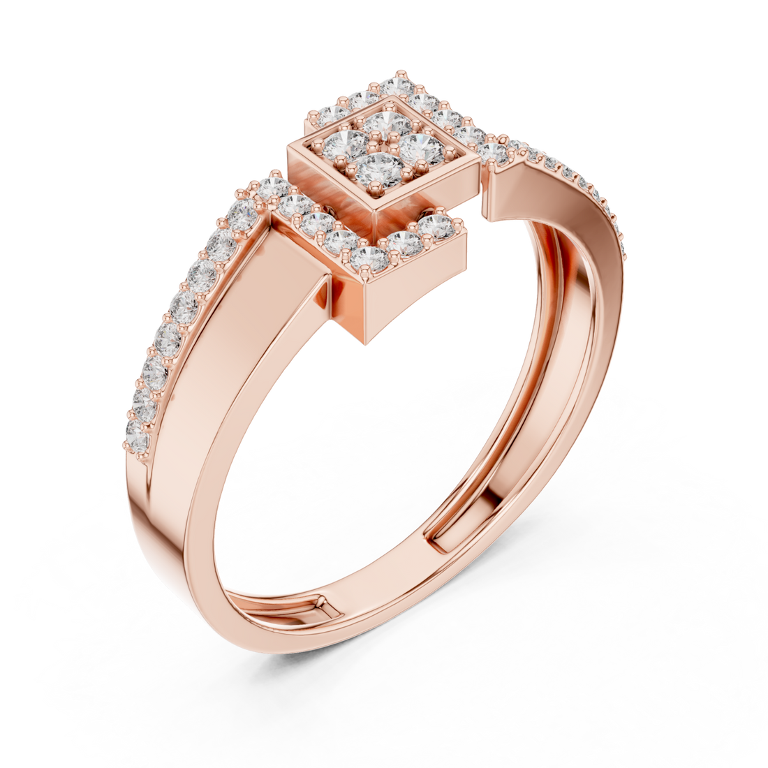  Rose Gold Celestial Parallel Embrace Harmony Ring Right View