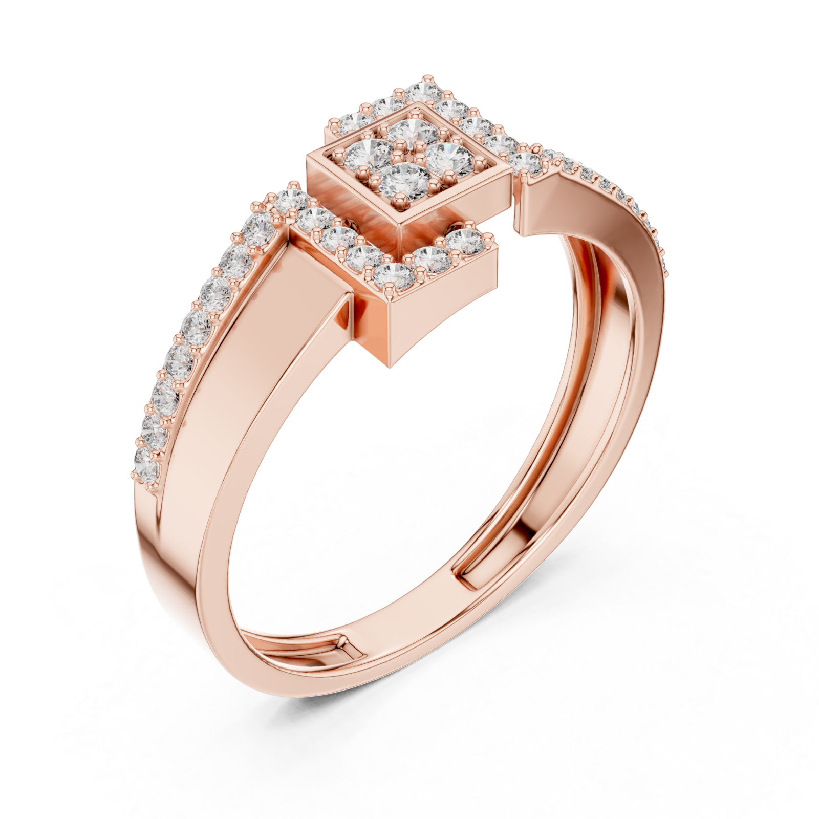  Rose Gold Celestial Parallel Embrace Harmony Ring Right View