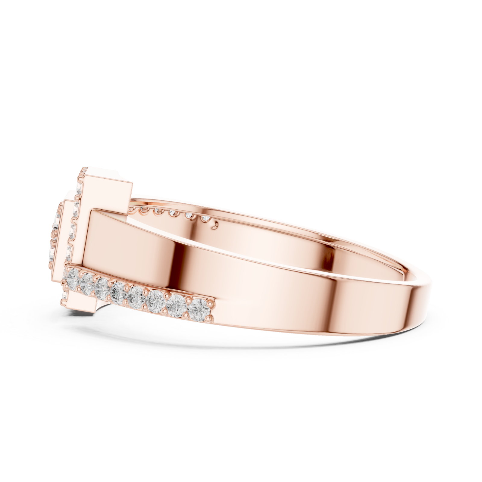  Rose Gold Celestial Parallel Embrace Harmony Ring Side View