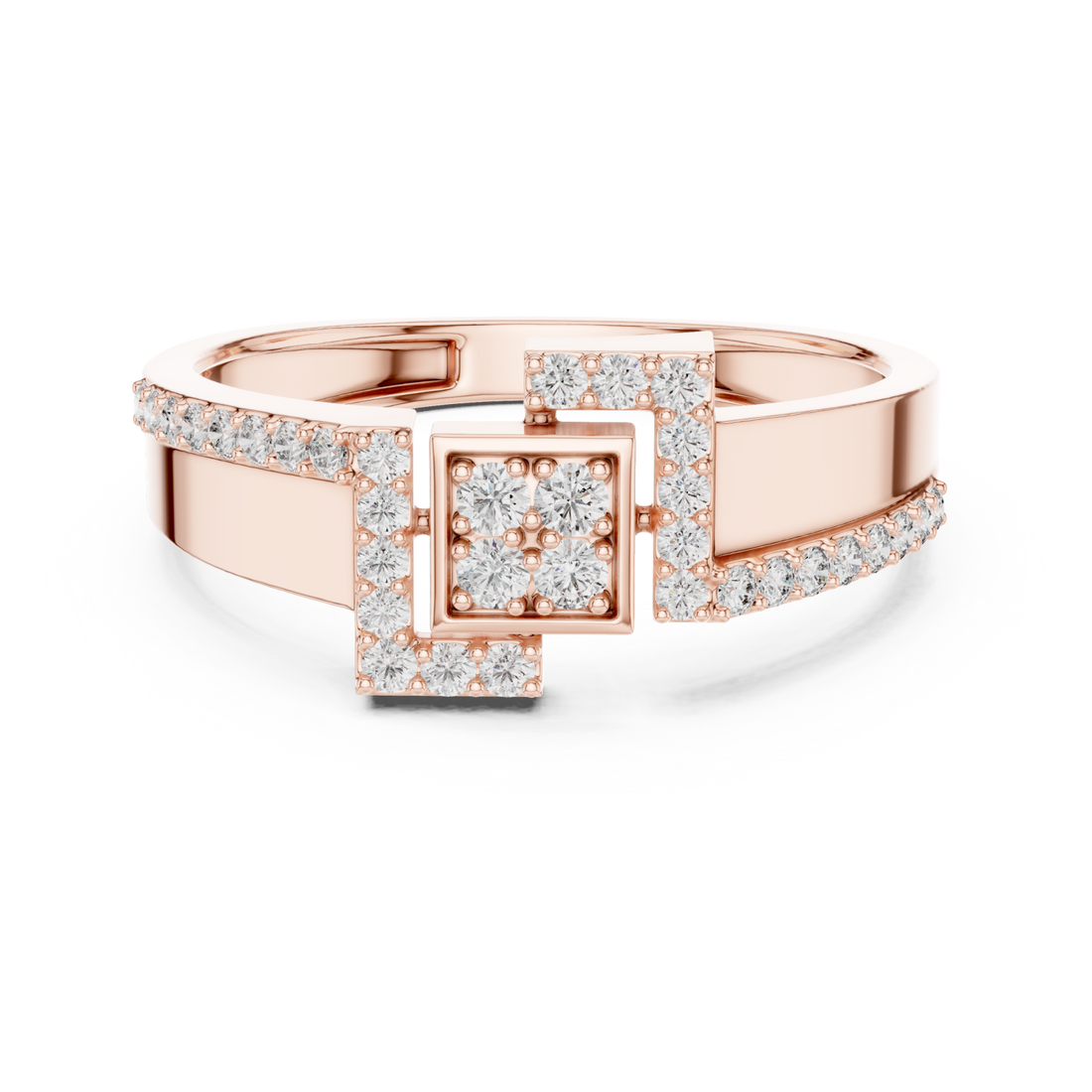  Rose Gold Celestial Parallel Embrace Harmony Ring Right View