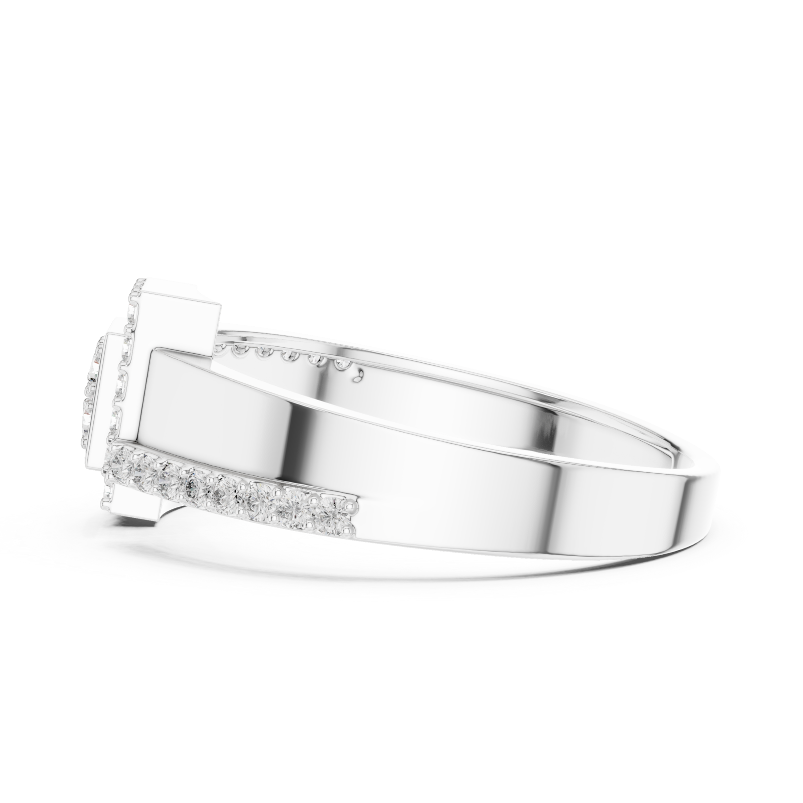  White Gold Celestial Parallel Embrace Harmony Ring Side View