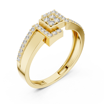 Gold Celestial Parallel Embrace Harmony Ring Right View