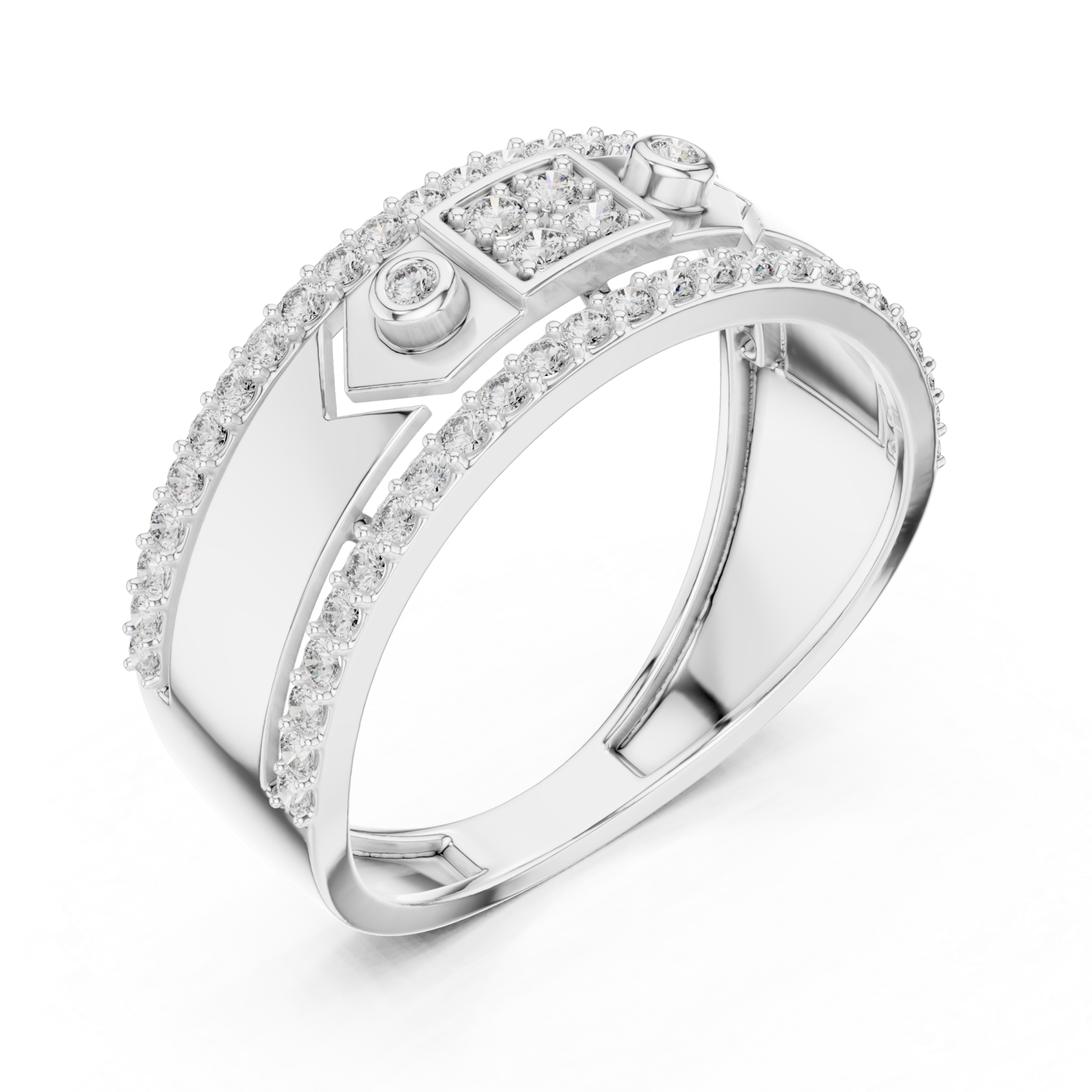 White Gold Luminance Vow Multi-Layered Dual Band Artistry Ring Right View