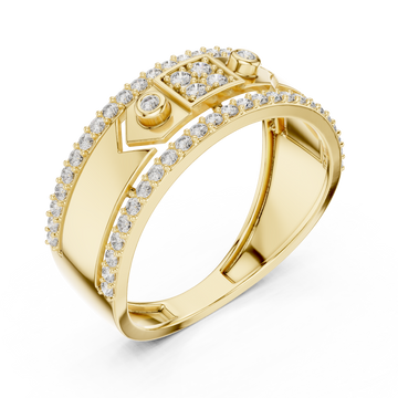 Gold Luminance Vow Multi-Layered Dual Band Artistry Ring Right View