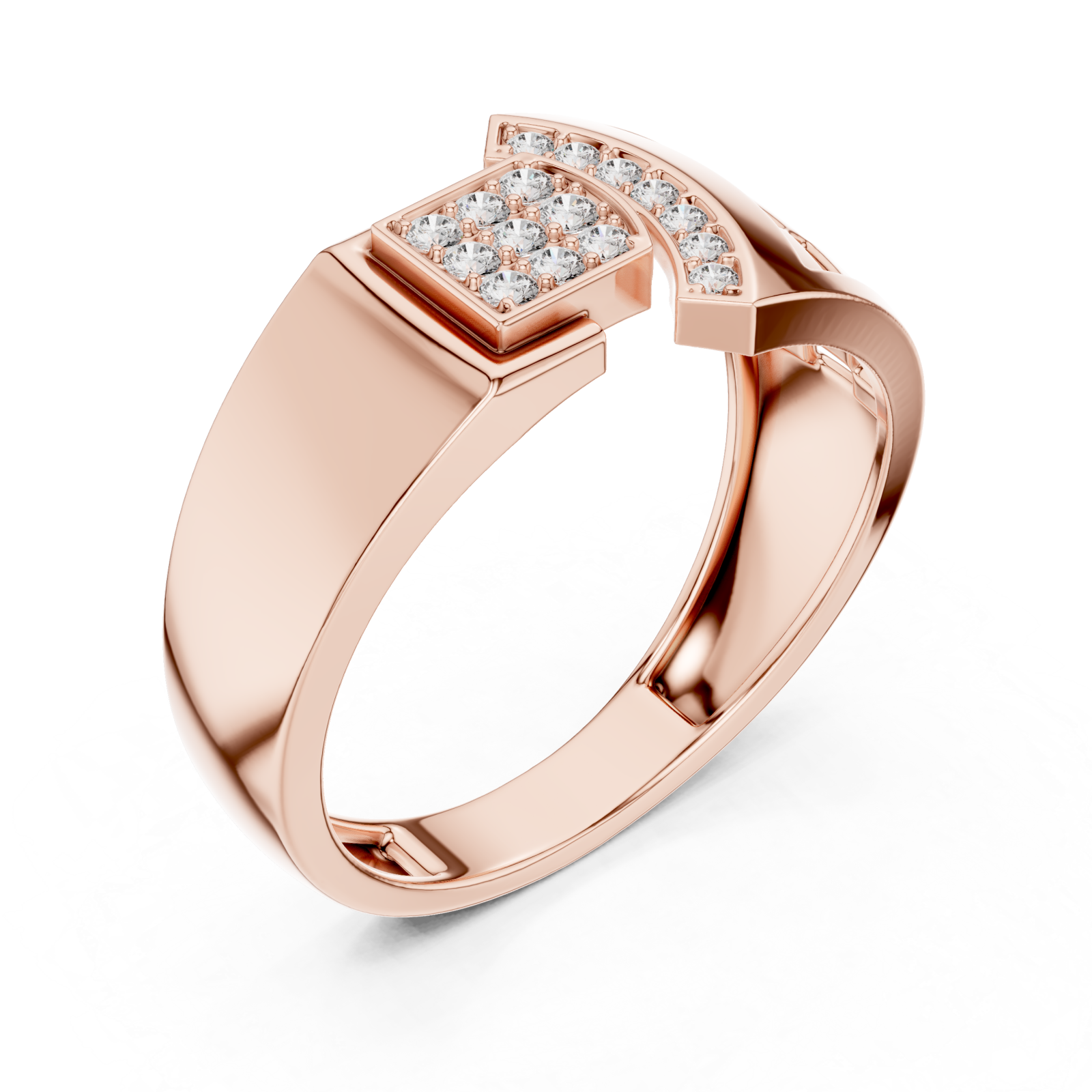  Rose Gold Radiant Architecture Statement Band Right View