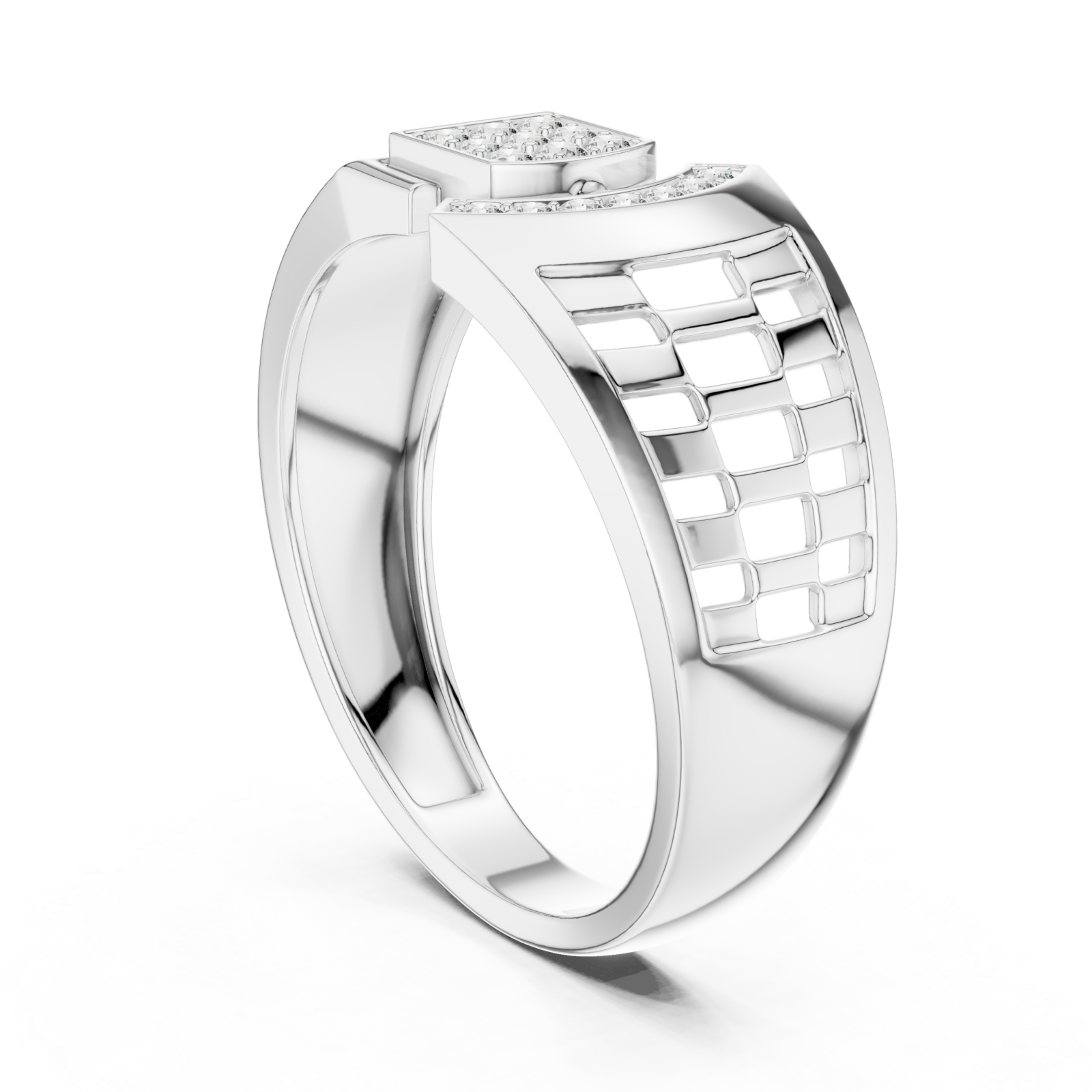  White Gold Radiant Architecture Statement Band Left View