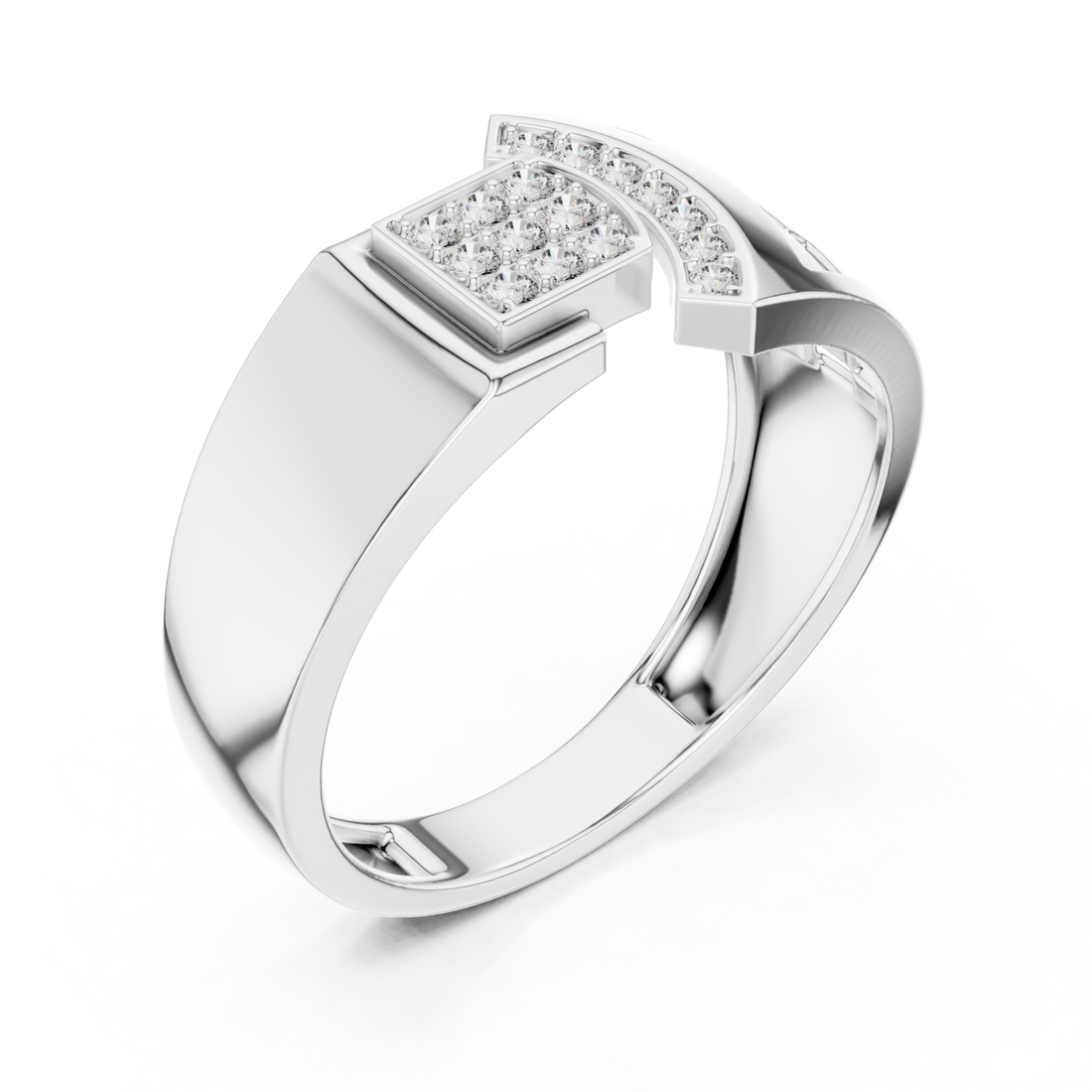  White Gold Radiant Architecture Statement Band Right View