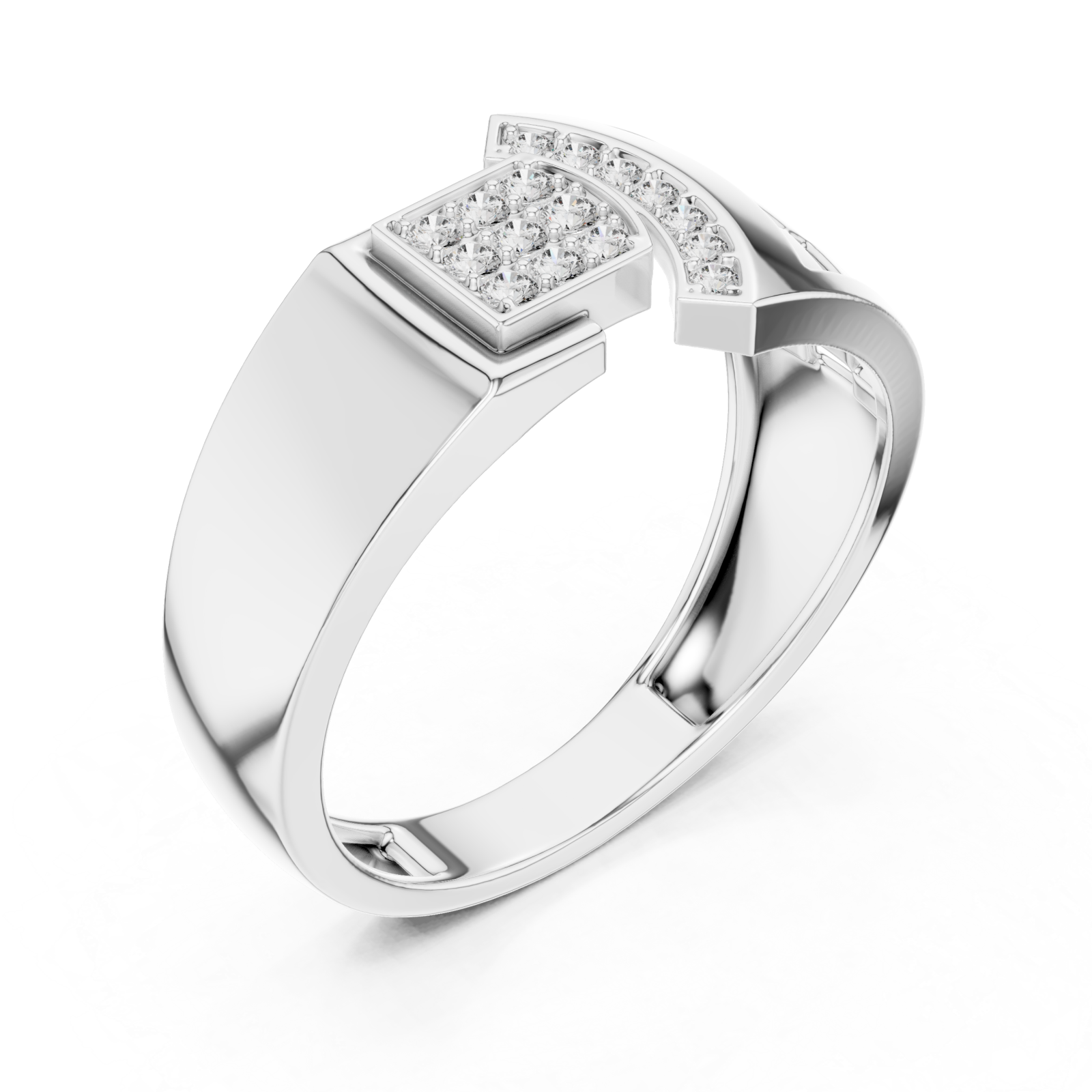  White Gold Radiant Architecture Statement Band Right View