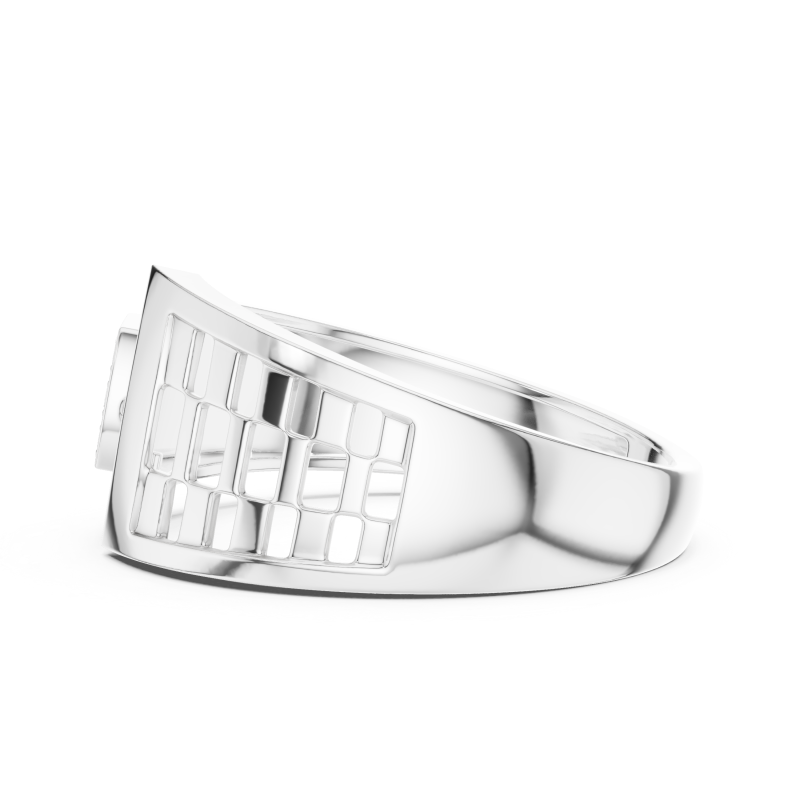  White Gold Radiant Architecture Statement Band Side View