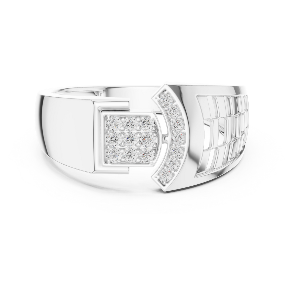  White Gold Radiant Architecture Statement Band Right View