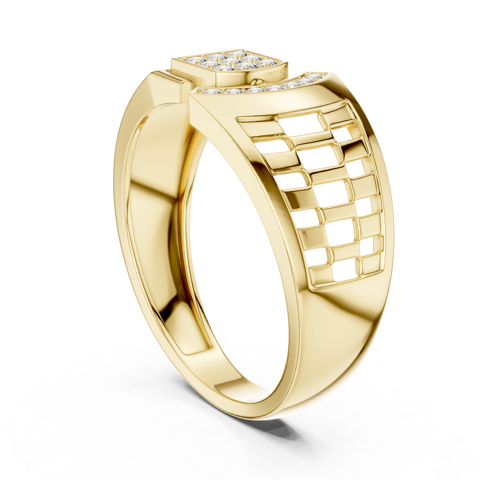 Gold Radiant Architecture Statement Band Left View