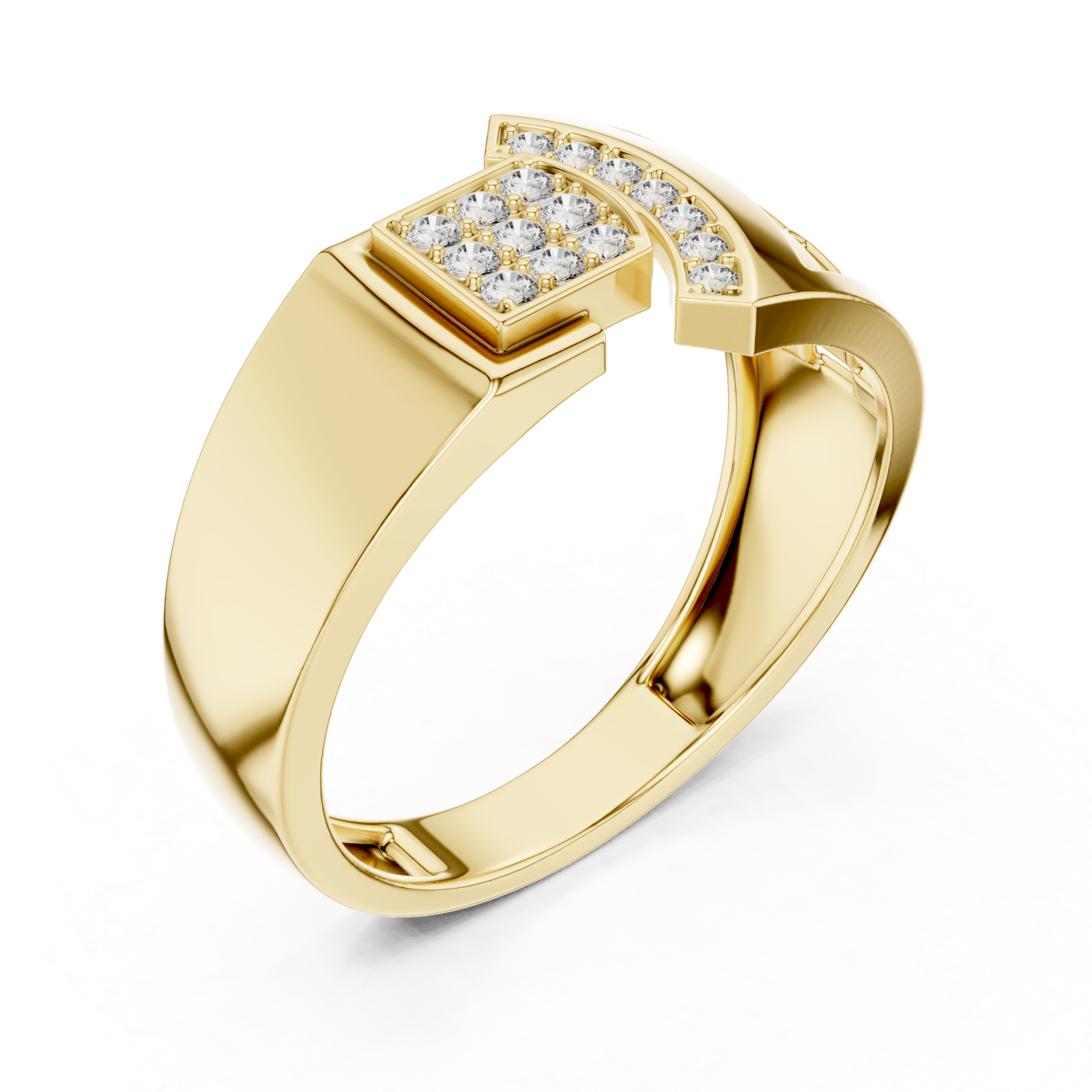 Gold Radiant Architecture Statement Band Right View