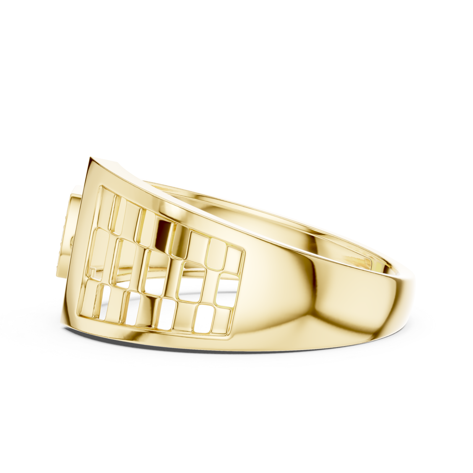  Gold Radiant Architecture Statement Band Side View