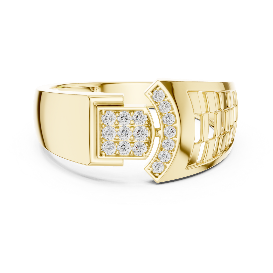 Gold Radiant Architecture Statement Band Right View