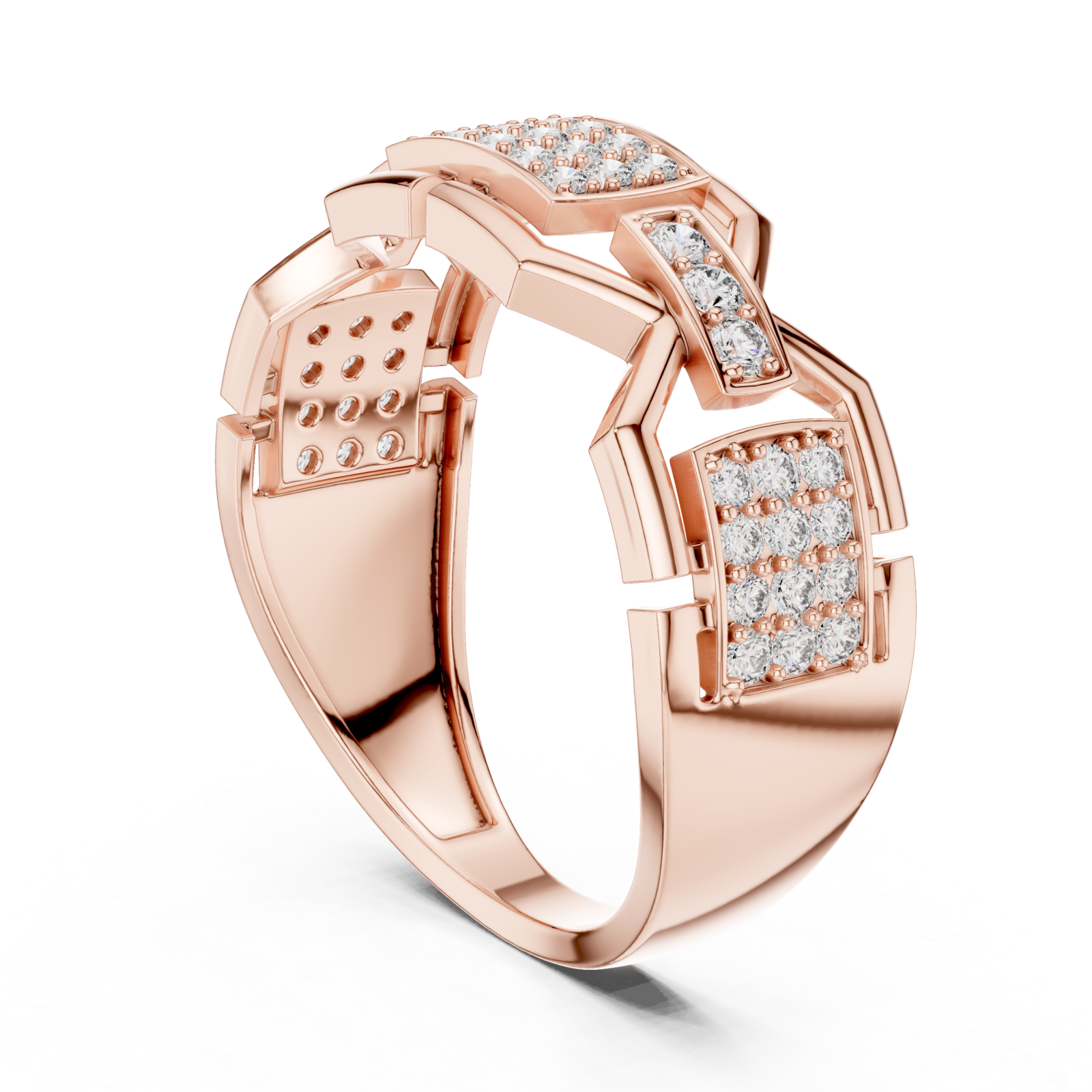  Rose Gold Essence PavÃ© Channel Ring Left View