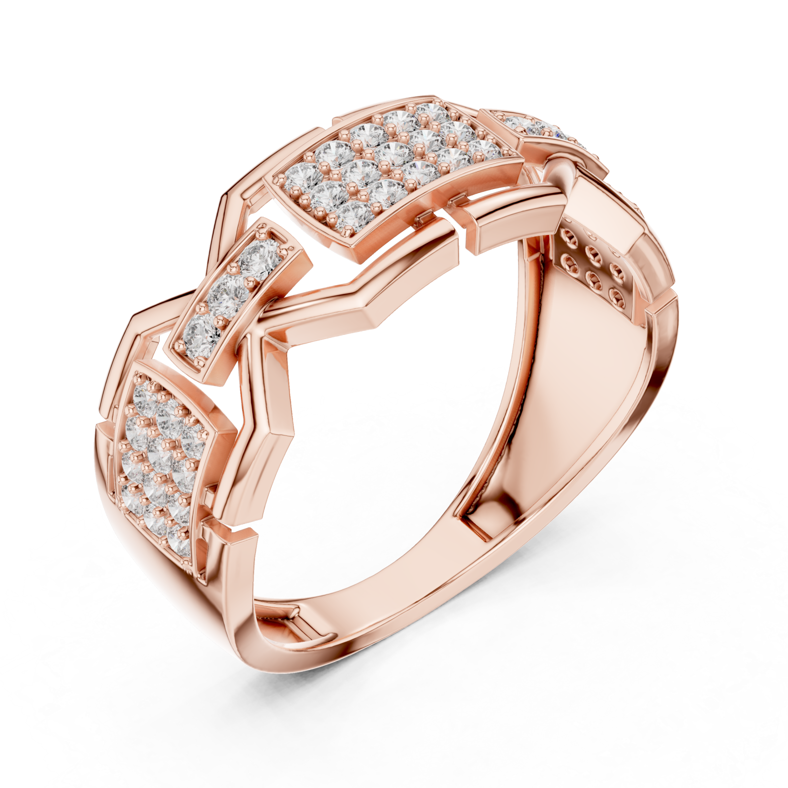 Rose Gold Essence PavÃ© Channel Ring Right View
