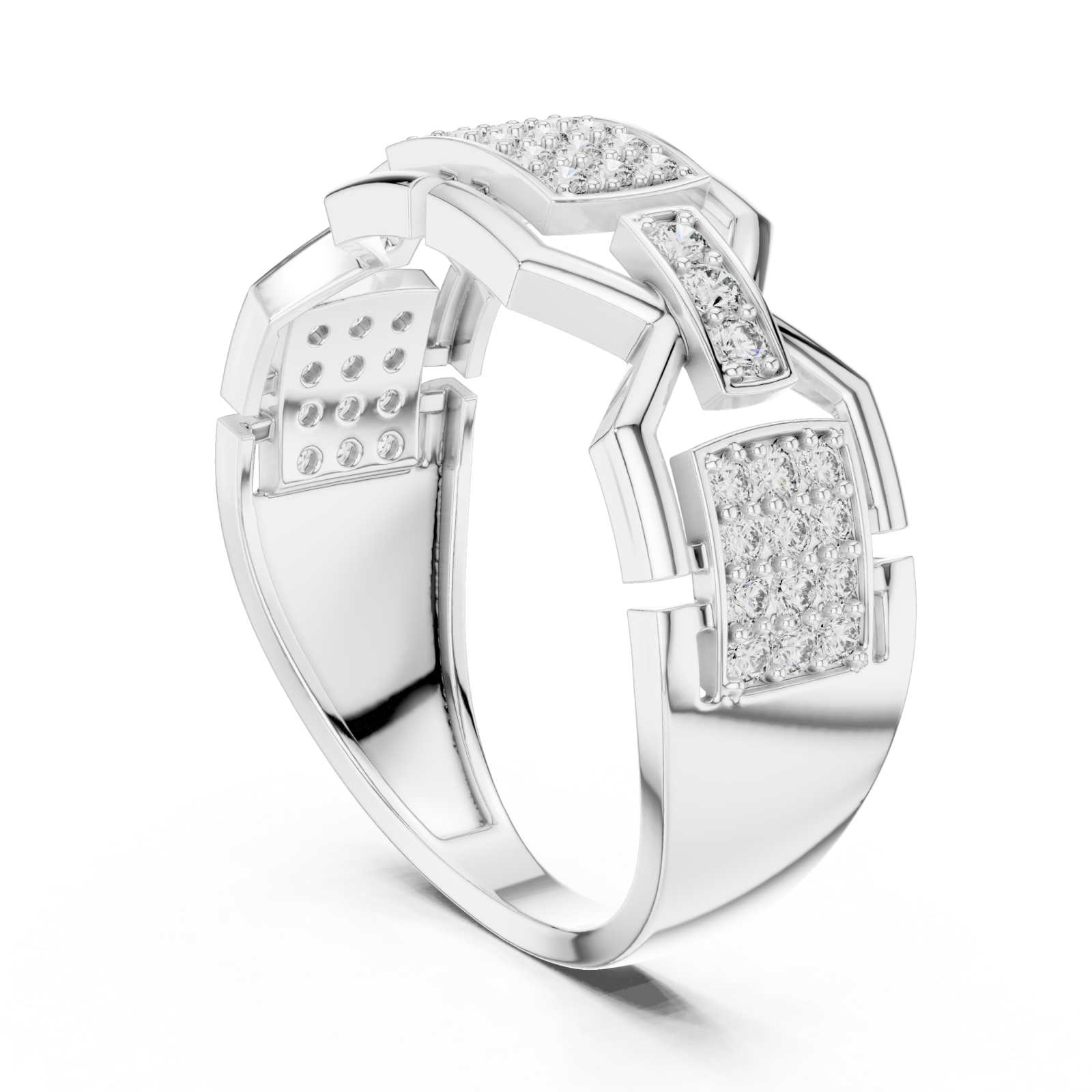  White Gold Essence PavÃ© Channel Ring Left View