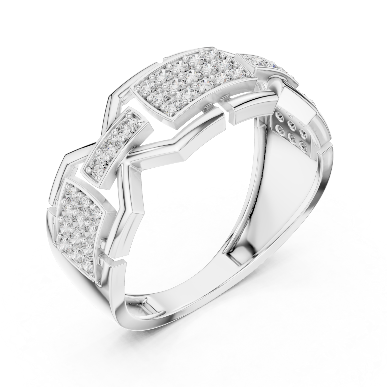  White Gold Essence PavÃ© Channel Ring Right View