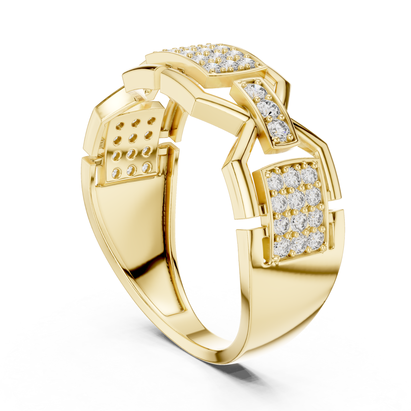  Gold Essence PavÃ© Channel Ring Left View