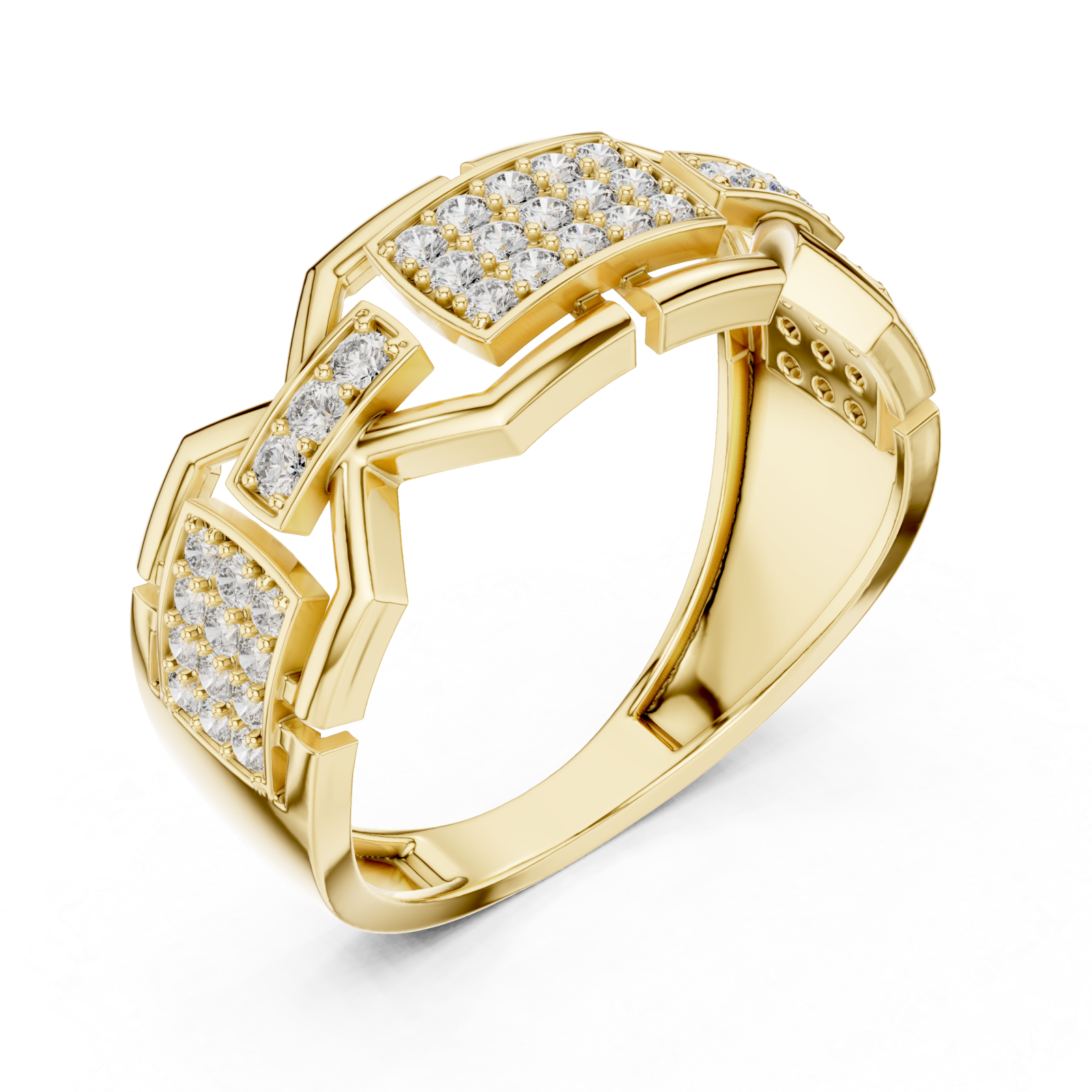 Gold Essence PavÃ© Channel Ring Right View