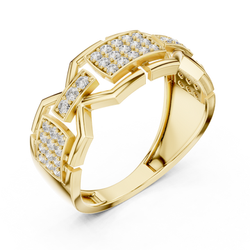 Gold Essence PavÃ© Channel Ring Right View