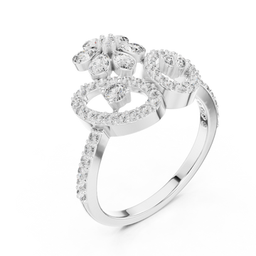  White Gold Luminous Bloom Petal Cocktail Ring Right View