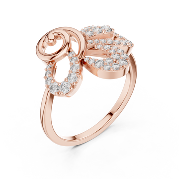  Rose Gold Infinite Lace Ribbon Curve Ring Right View