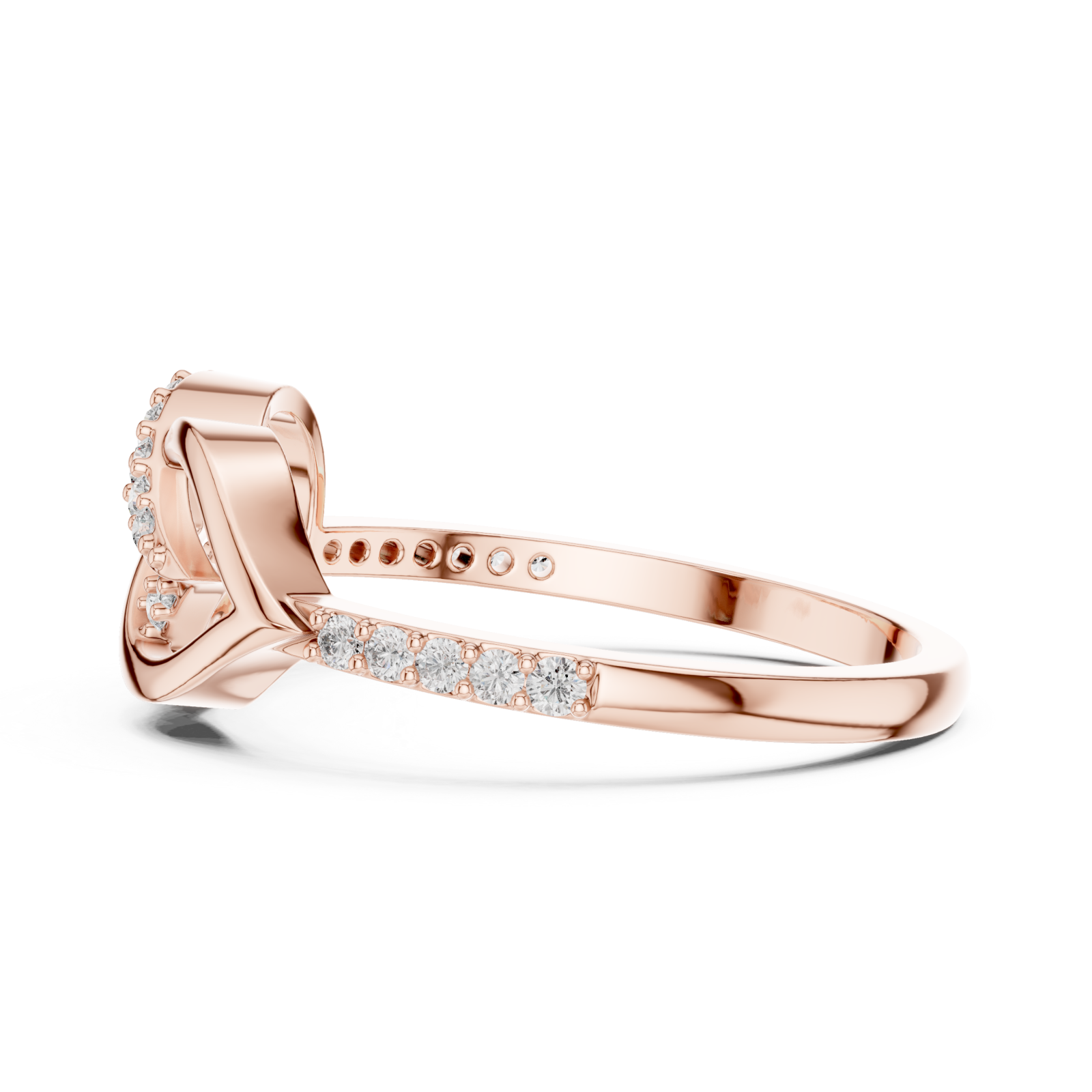 Rose Gold Whispering Petal Harmony Band Side View