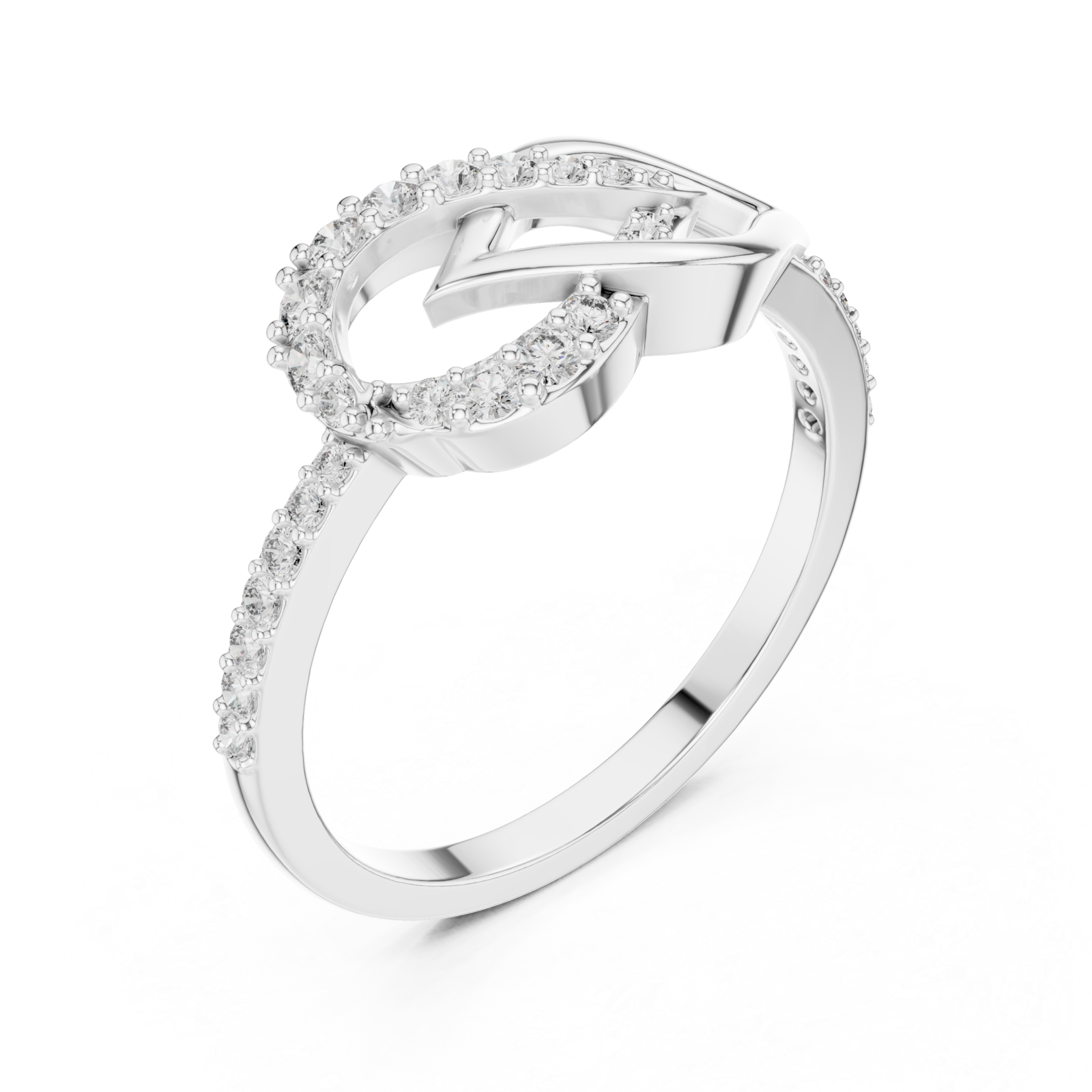  White Gold Whispering Petal Harmony Band Right View