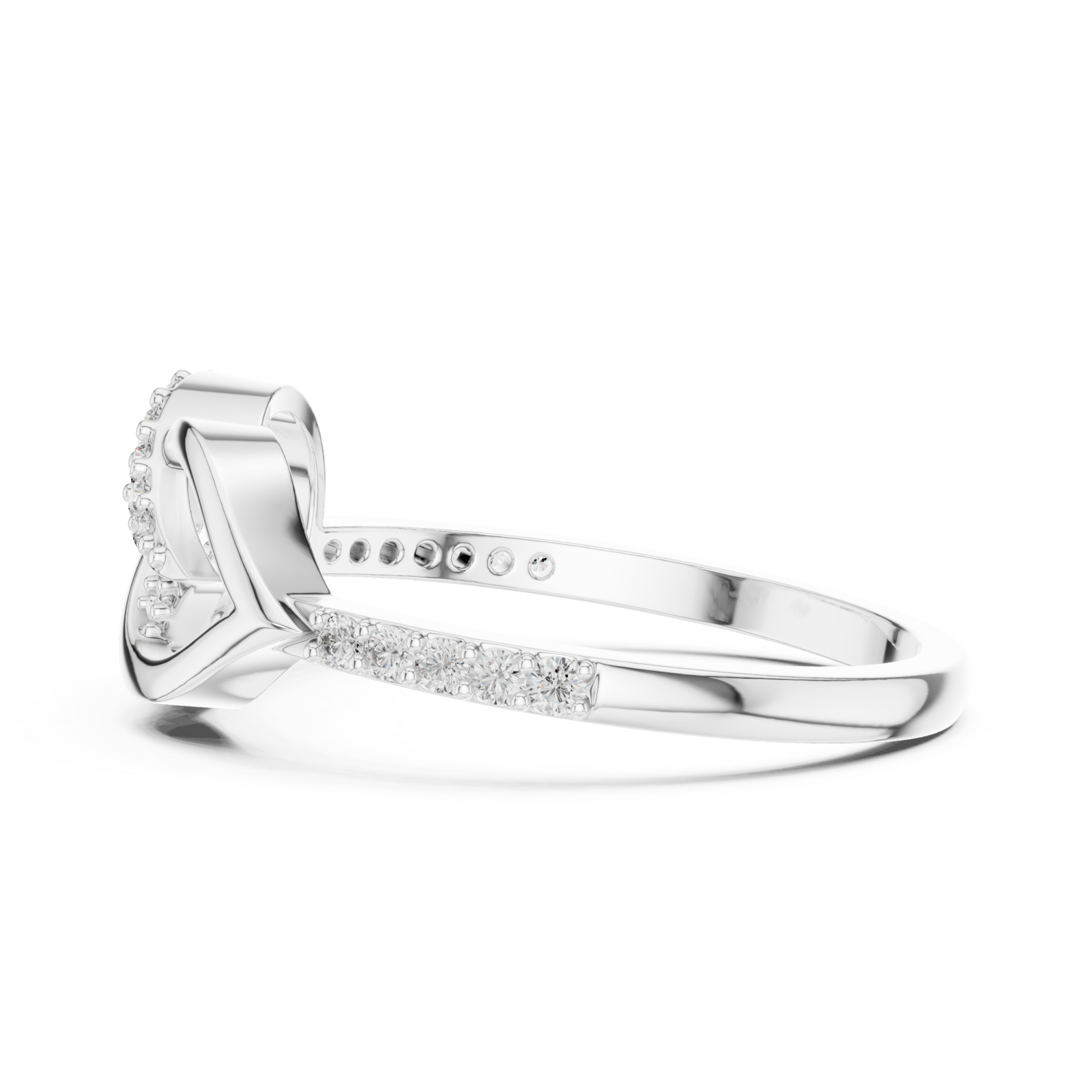  White Gold Whispering Petal Harmony Band Side View