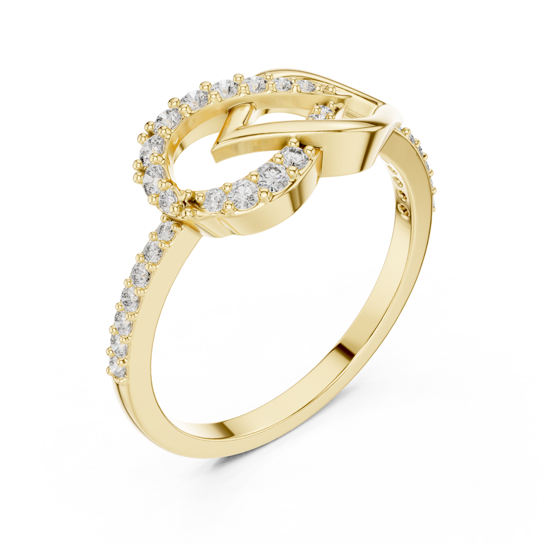 Gold Whispering Petal Harmony Band Right View