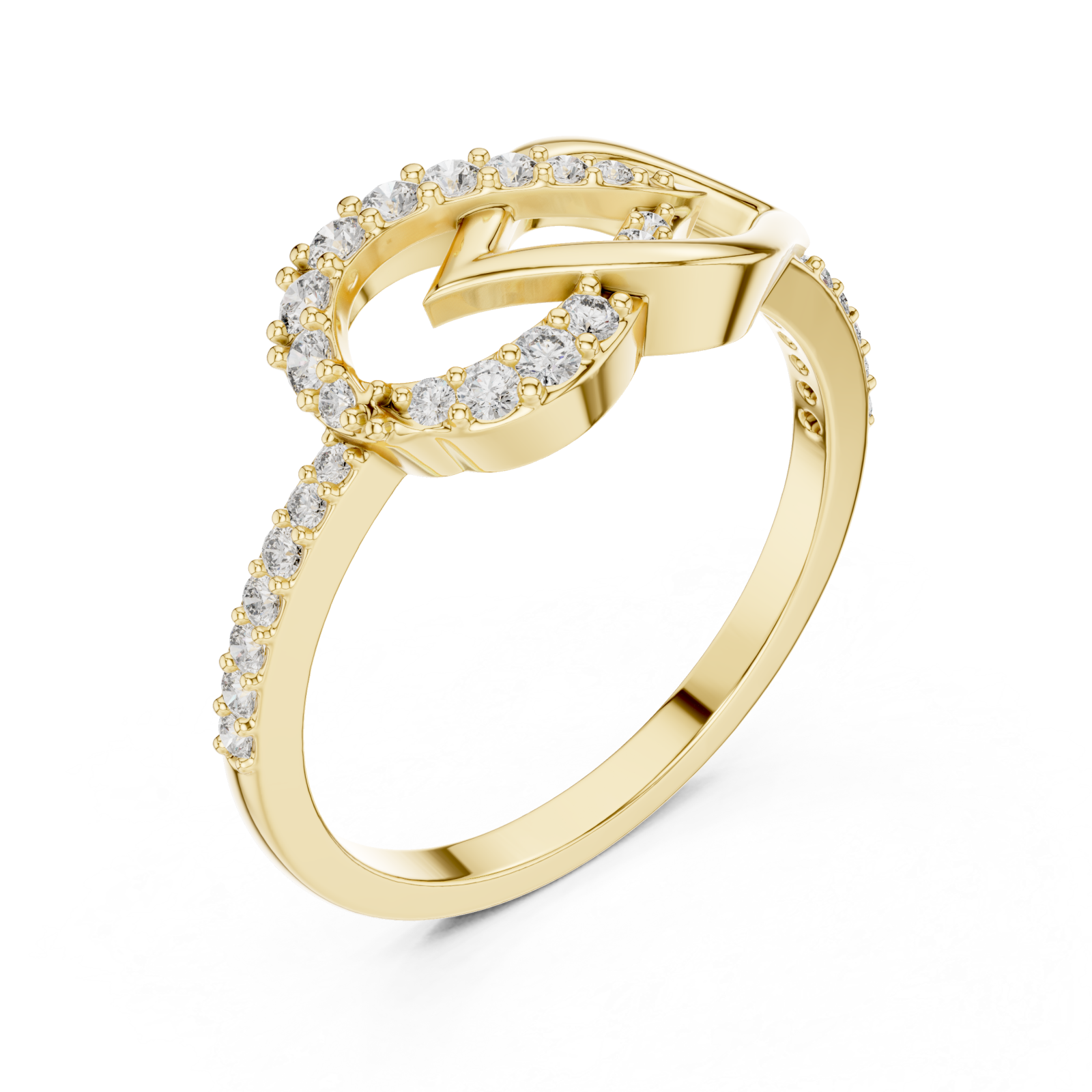 Gold Whispering Petal Harmony Band Right View