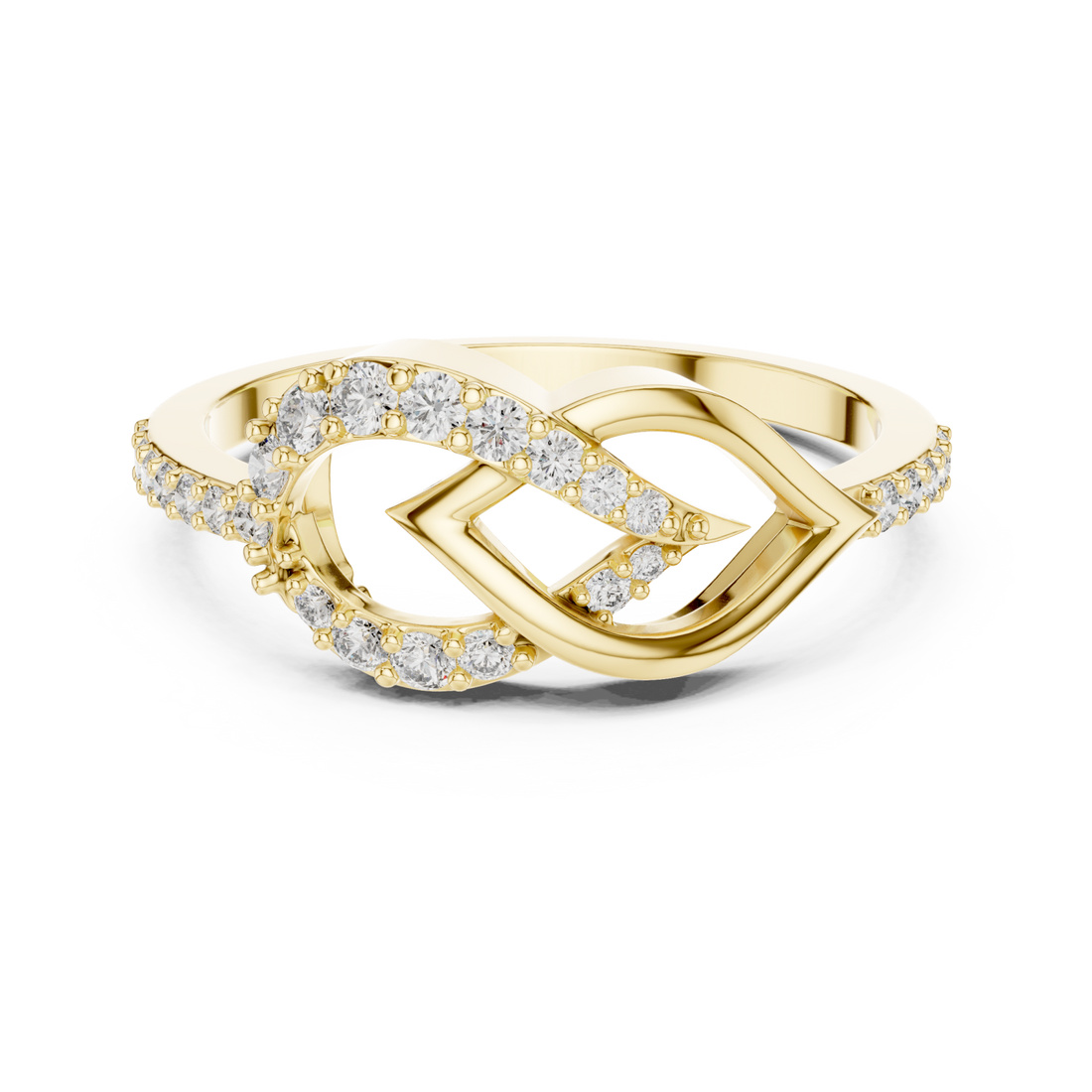 Gold Whispering Petal Harmony Band Right View